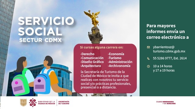 Servicio social y/o prácticas profesionales en la SECTURCDMX